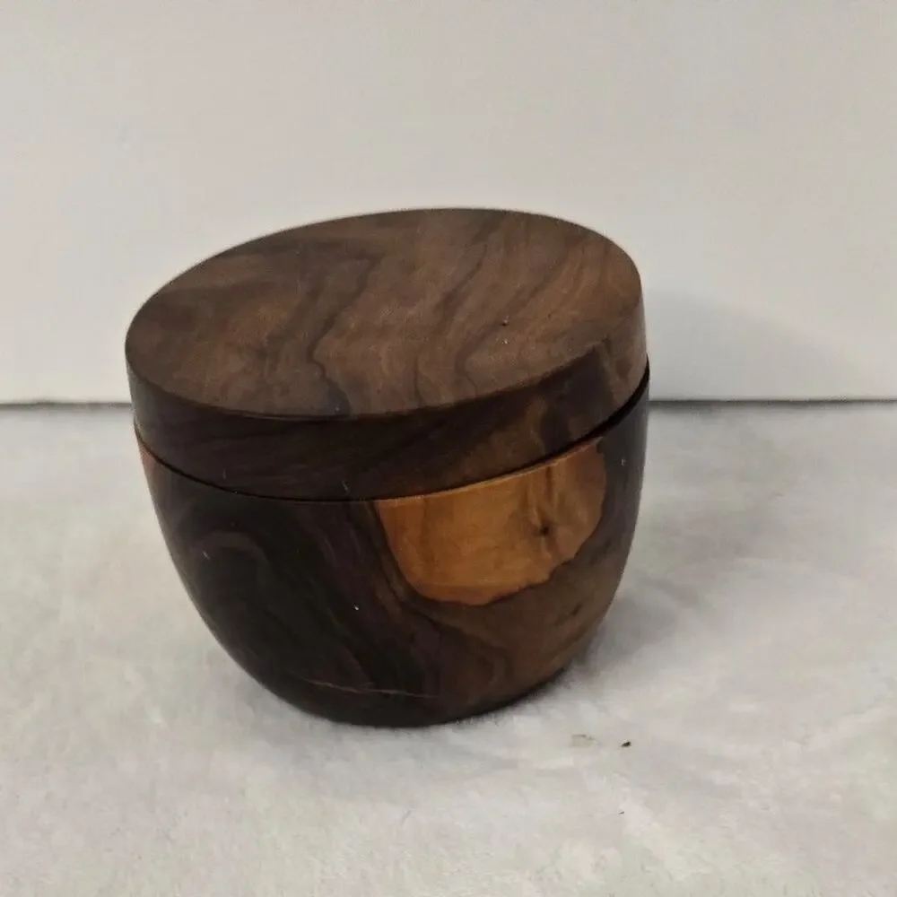 Handmade Wooden Trinket Box Storage Container Saltkeeper